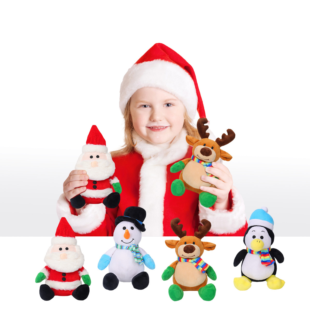 Christmas Decoration Doll Wholesale In Stock Fast Deliver Stuffed Christmas Toy Moose Snowman Santa Claus Elf Plush Toys For Chr