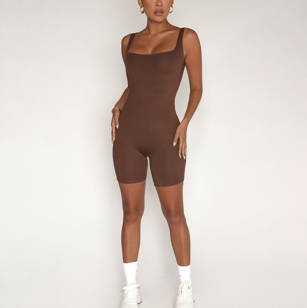 Custom Women One Piece Vital Jumpsuits Women Clothing Sexy Solid Color Standard Romper Streetwear Lounge Wear Bodysuits