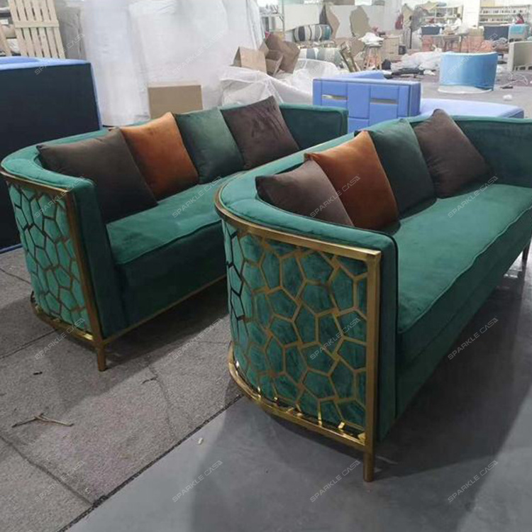 SPARKLE New modern Fabric Living Room Sofa  Villa bar sofa Combination Sofa 3 seats