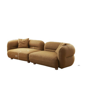 SPARKLE Butter style curved sofa modern simple master design straight  living room velvet sofa