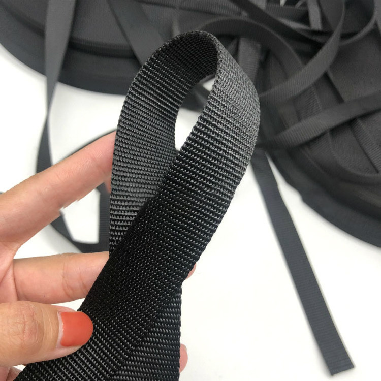 Ready To Ship 25MM Webbing Black Nylon Webbing 50mm Strong Black Multi Size Bag Strap Webbing