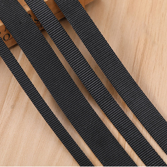 Ready To Ship 25MM Webbing Black Nylon Webbing 50mm Strong Black Multi Size Bag Strap Webbing