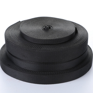 Ready To Ship 25MM Webbing Black Nylon Webbing 50mm Strong Black Multi Size Bag Strap Webbing