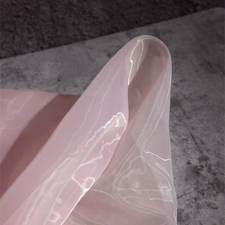 Wholesale Brocade Satin Shinny Tulle Soft Chiffon Pink 100% Polyester Solid Crystal Silk Liquid Organza Fabric