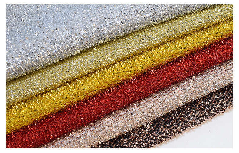 Wholesale Material Sparkling Striped Rasta Silver Gold Glitter christmas metallic Tinsel Lurex Fabric lurex knit metallic fabric