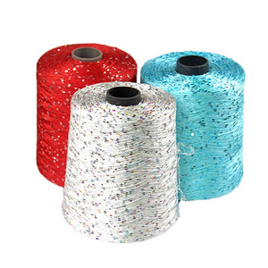 Wholesale 2-6 MM Glitter Beads Machine Knitting Yarn Sweater Crochet Sequin Yarn Polyester Fancy Yarn