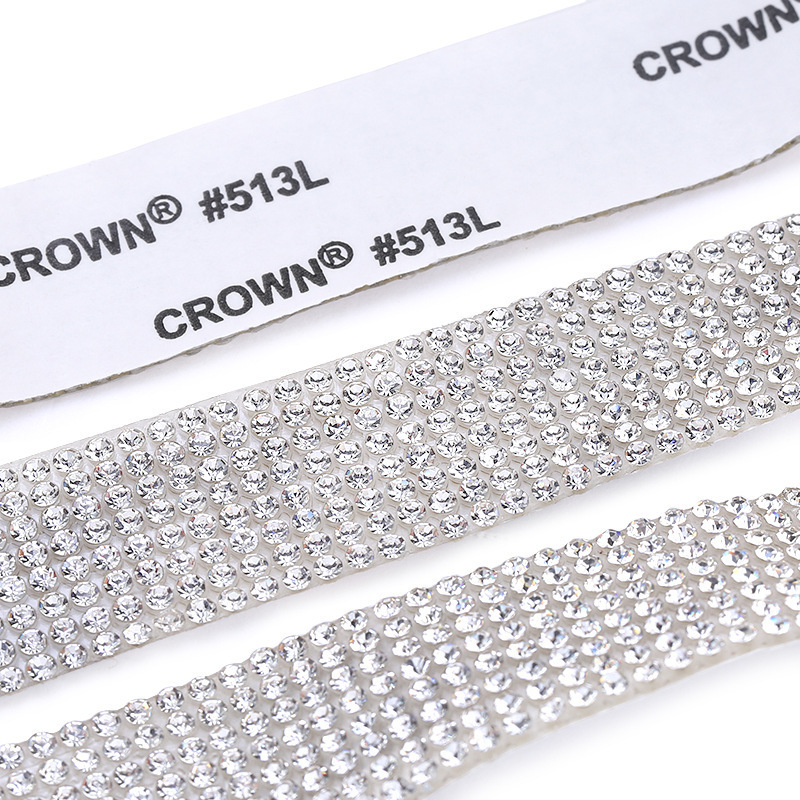 Crystal Sticker A Quality Rhinestones Self Adhesive Trim Crystal Ribbon Jewel Strips Diamond Sticker