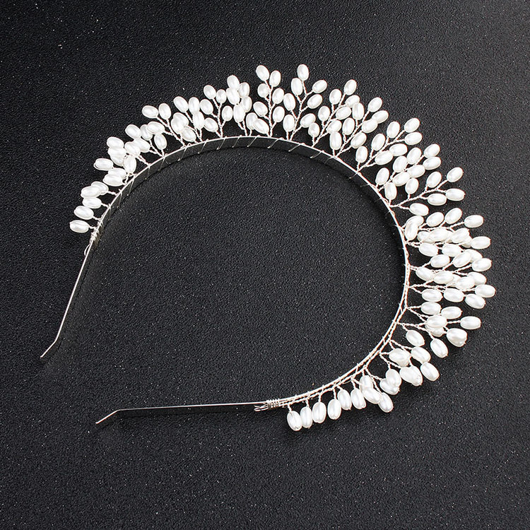 Top Quality Bridal Jewelry Wedding Headband Hot Selling Handmade Pearls Hairband Latest Design Fashion Women Head Bands