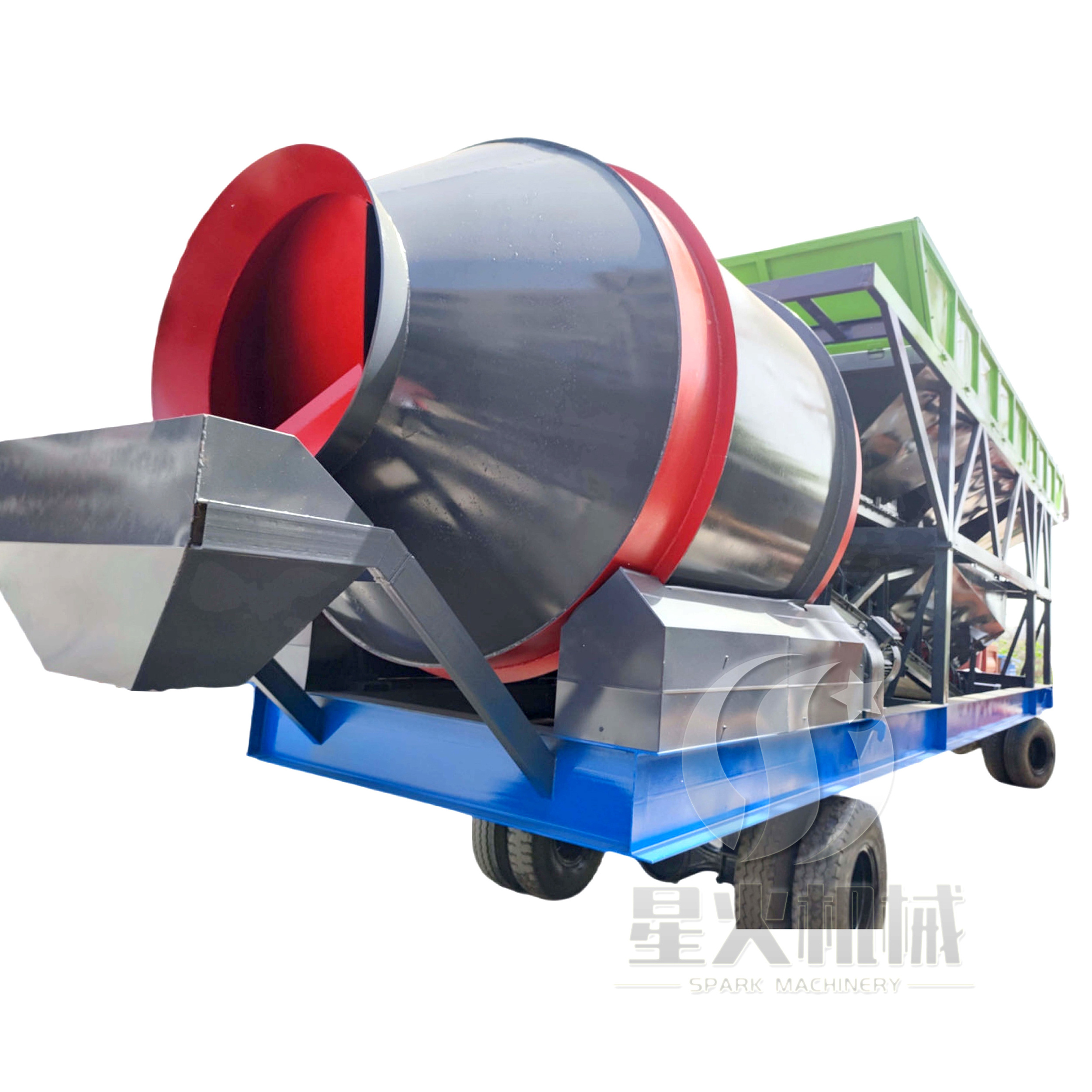 50m3/H Mobile Asphalt Concrete Mixing Plant Portable Stabilized Soil Mixing Plant  Foundation Free Concrete Batching Plant