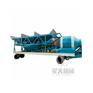 50m3/H Mobile Asphalt Concrete Mixing Plant Portable Stabilized Soil Mixing Plant  Foundation Free Concrete Batching Plant