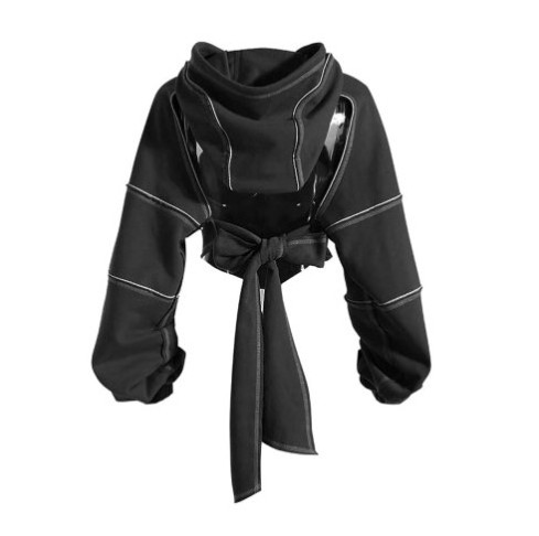 OEM Custom Wholesale Streetwear Harajuku Oversized Private Label Breathable long sleeve Cyberpunk Techwear Women Hoodie