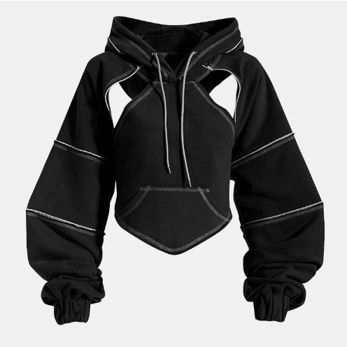 OEM Custom Wholesale Streetwear Harajuku Oversized Private Label Breathable long sleeve Cyberpunk Techwear Women Hoodie