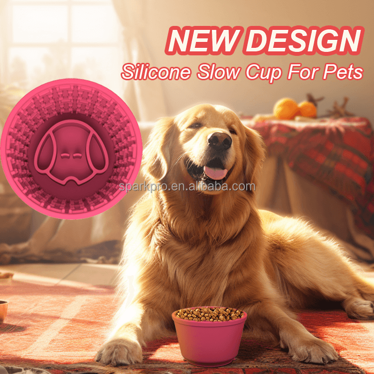 2024 New Products Barrel White Simple Minimalistic Dog Bowl Slow Feeding Bowl Slow Water Feeder Dog Bowl With Suction Cup