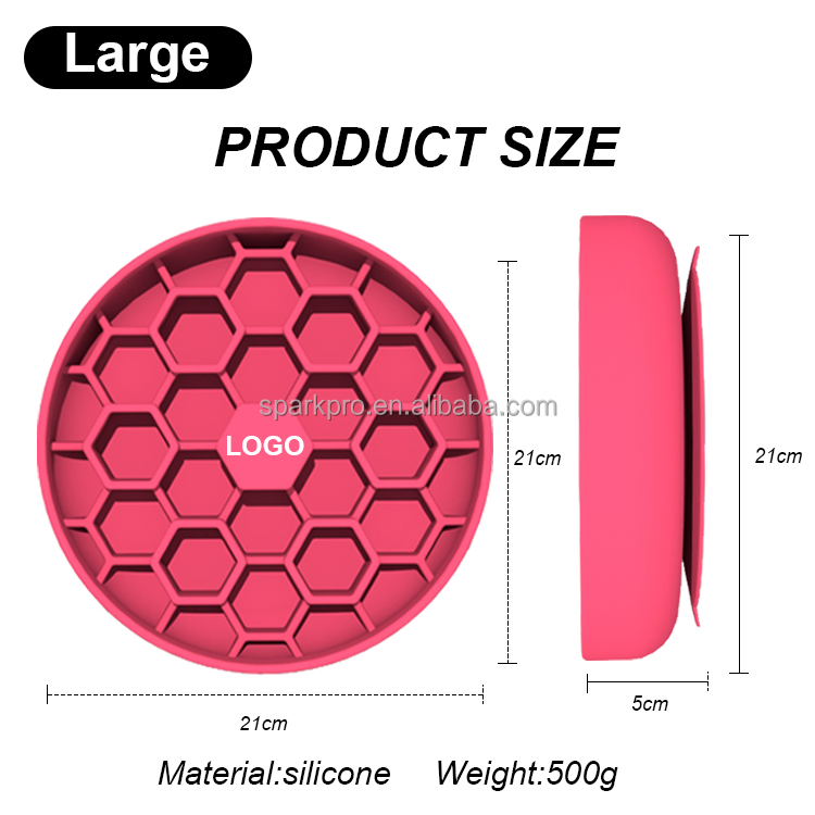 2024 New Round Honeycomb Custom Pet Slow Feeder Anti Choke Silicone Dog Bowl Personalized Pet Silicone Bowl