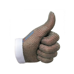 Butcher stainless steel chain mail meat cutting resistant gloves