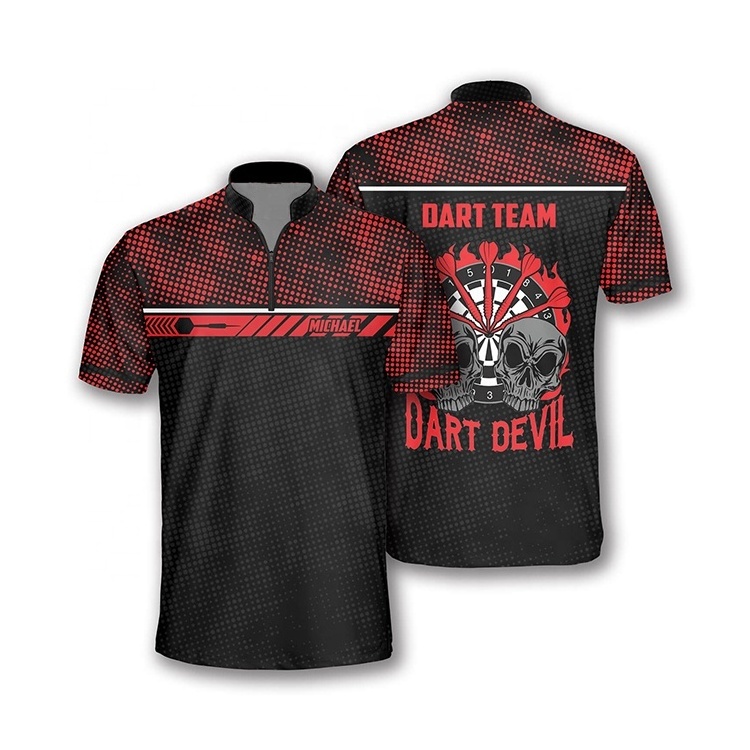 Design Your Own Custom Dart Shirts Jersey Polo With Zippers Team Sublimated Dart T Shirt