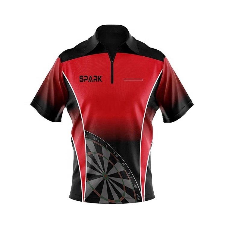 Custom Wholesale Quick Dry Sublimation Darts Club Polo T shirt Design Your Own Fashion Darts Shirt