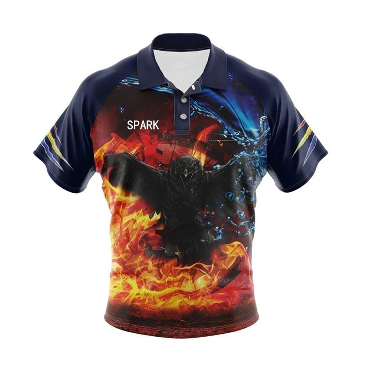 Wholesale Cheap Darts Shirts Unisex Dart Shirts Polyester Print Custom Blank Sublimation Dart Polo Shirt With Pocket