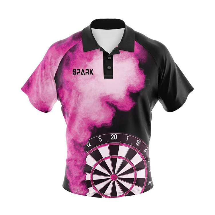 Wholesale Cheap Darts Shirts Unisex Dart Shirts Polyester Print Custom Blank Sublimation Dart Polo Shirt With Pocket