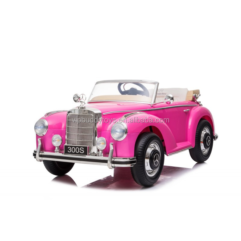 VIPBUDDY Licensed Mercedes Benz 300S Kids Ride On Car Toy Cars for to Drive Pink Remote Control