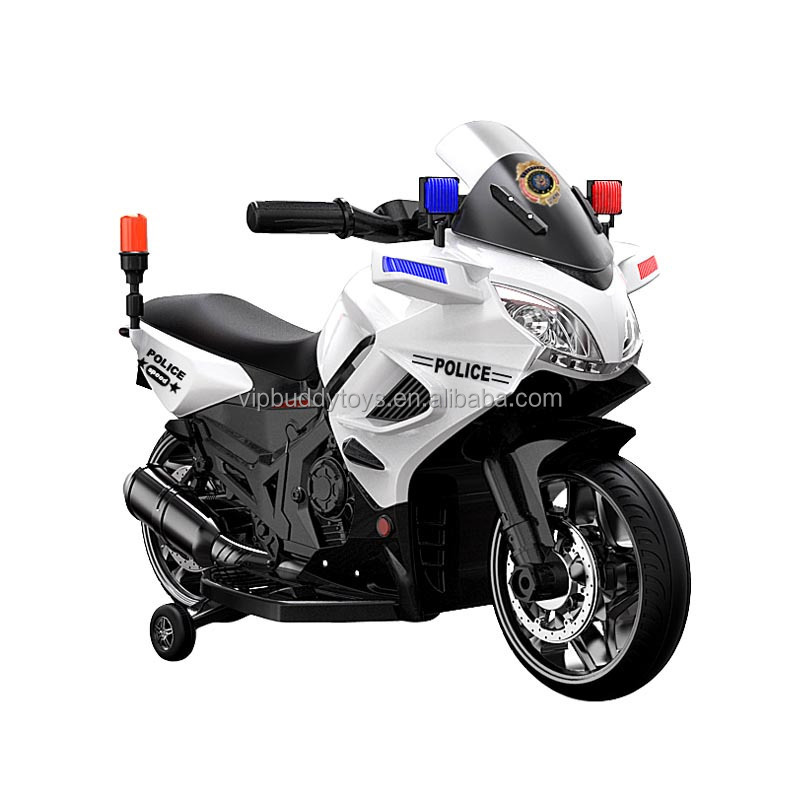 VIP BUDDY Cheap Wholesale Children Electric Police Ride on Car Motorbike Kids Electric Motorcycle for Kids With LED Light