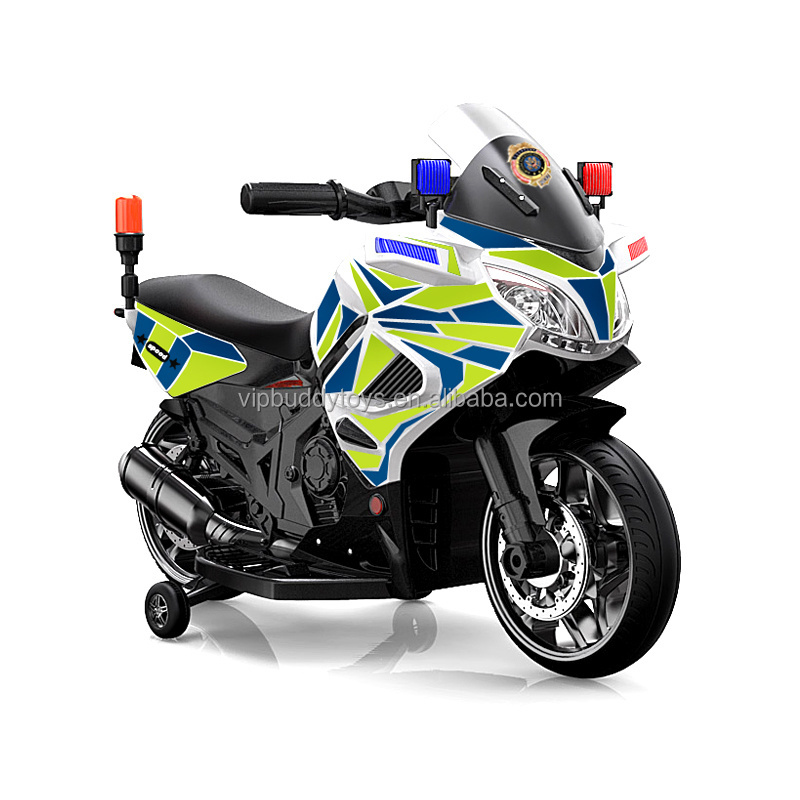 VIP BUDDY Cheap Wholesale Children Electric Police Ride on Car Motorbike Kids Electric Motorcycle for Kids With LED Light