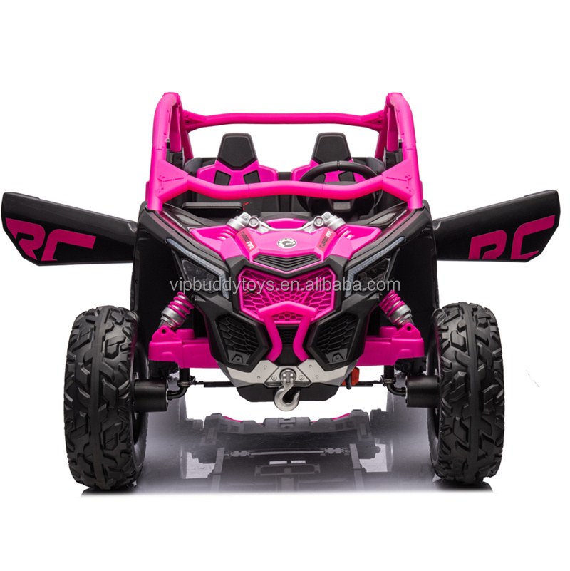 USA Hot Sell Wholesale Dropshipping Children Electric Toy Vehicle Car License Marverick Kids 24V Ride on Buggy Can Am 4x4 Pink