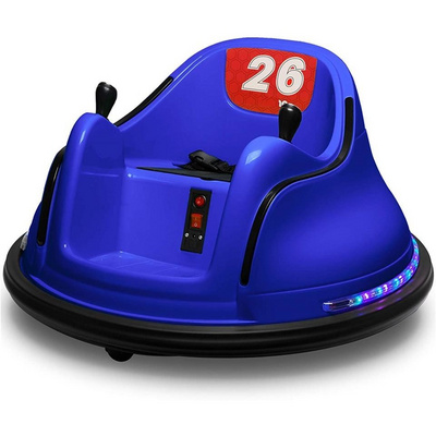 DIY Race #00-99 6V Kids Toy Electric Ride On Bumper Car Vehicle Remote Control 360 Spin Dark Blue