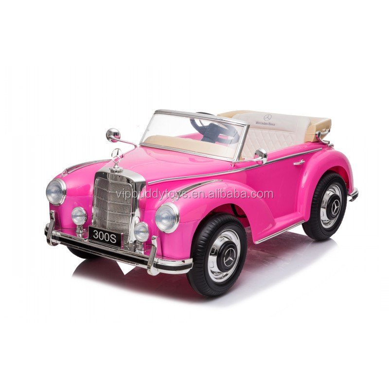 VIPBUDDY Licensed Mercedes Benz 300S Kids Ride On Car Toy Cars for to Drive Pink Remote Control