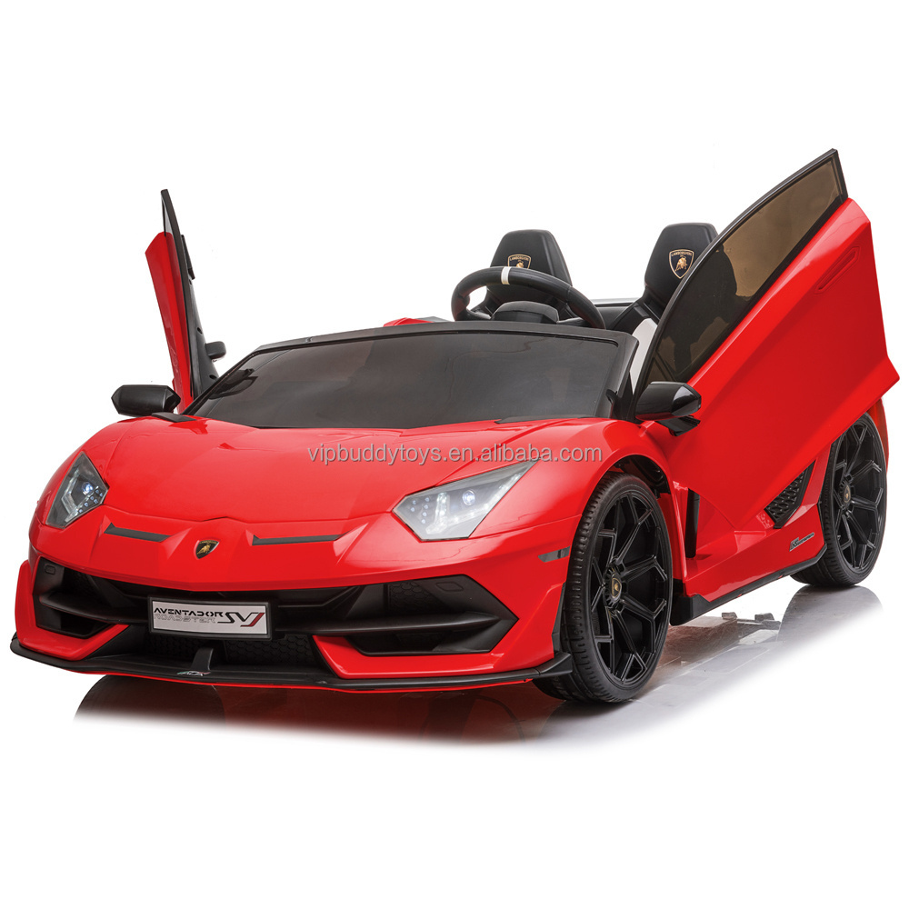 VIP BUDDY New Licensed Lamborghini Aventador SVJ Battery Powered Remote Control Toy Real Kids Ride-on Cars Lamborghini