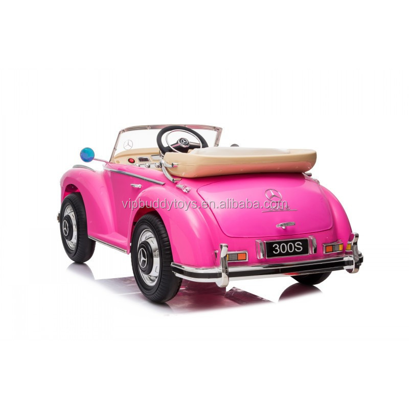 VIPBUDDY Licensed Mercedes Benz 300S Kids Ride On Car Toy Cars for to Drive Pink Remote Control