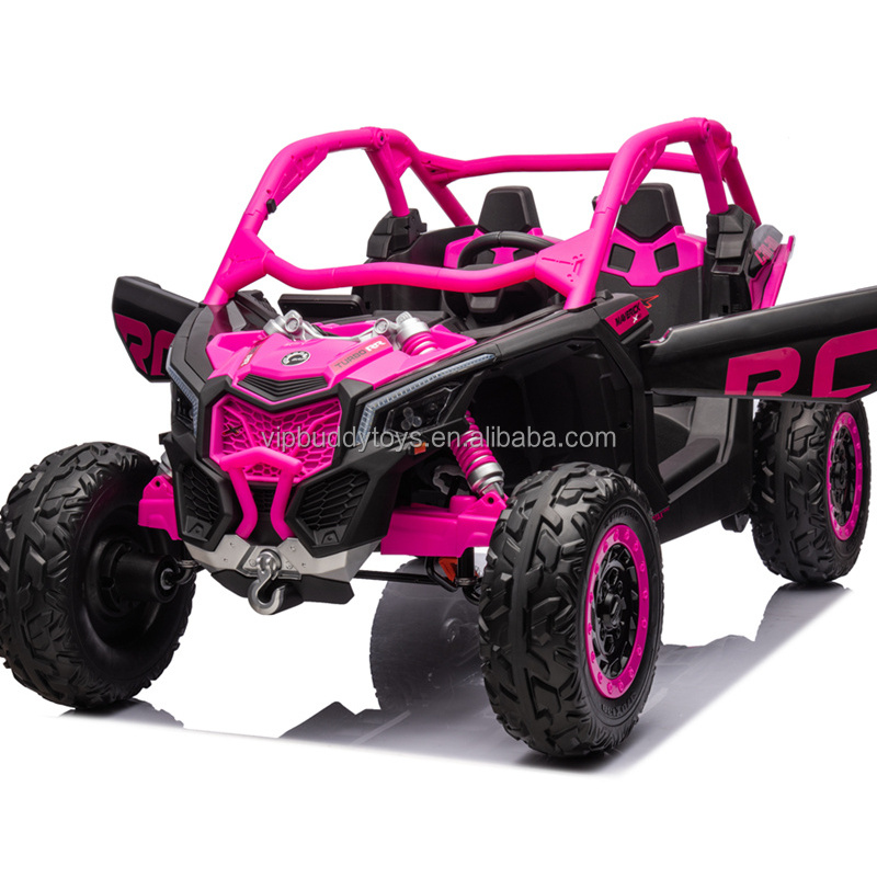 USA Hot Sell Wholesale Dropshipping Children Electric Toy Vehicle Car License Marverick Kids 24V Ride on Buggy Can Am 4x4 Pink