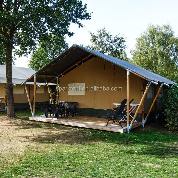 African Canvas Luxury  Glamping Safari House Tent With Insulation Lining