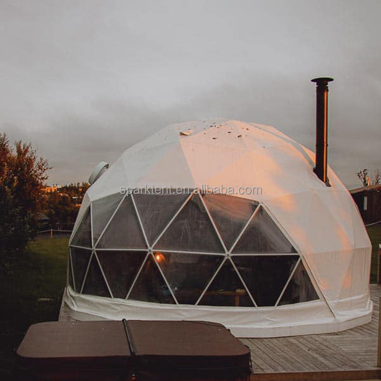 2024 New Long Life Span Glass Dome Tent with Glass Clear Part for Glamping House