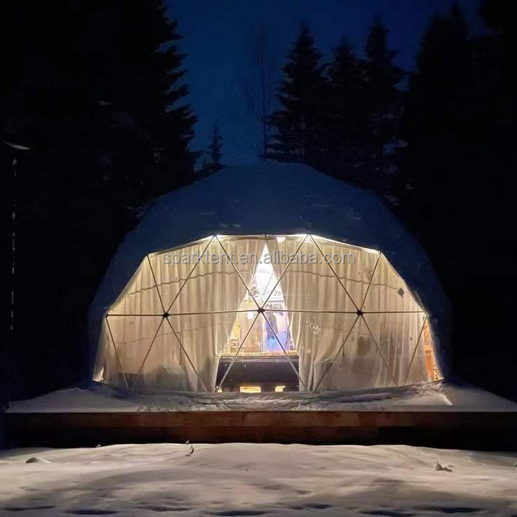 8m Diameter Igloo House Glamping House Geodesic Dome Tent Kit with Kitchen