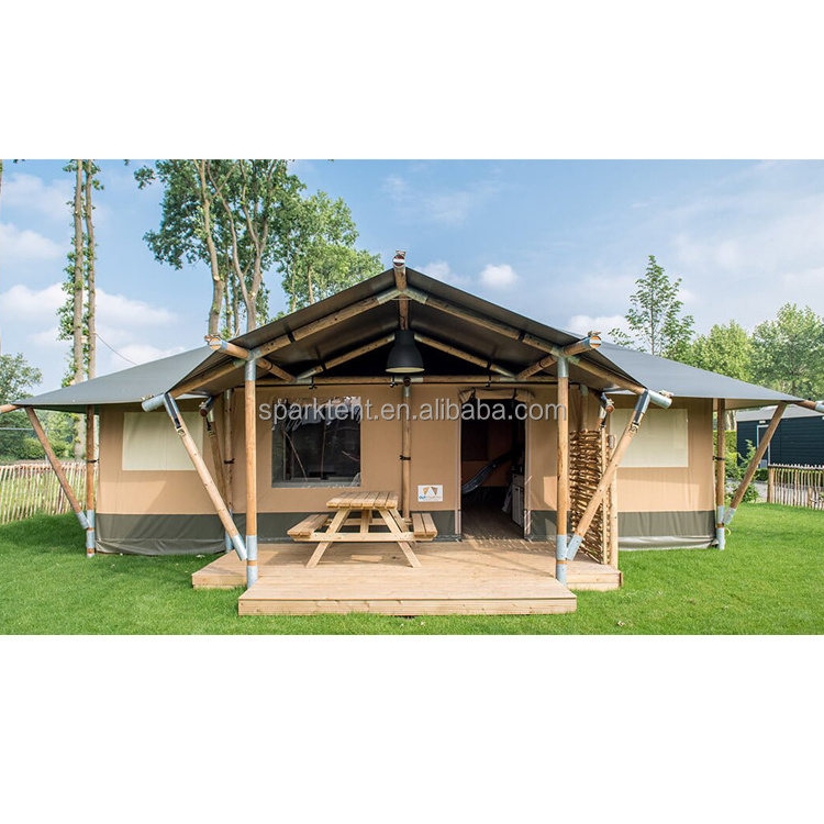 African Canvas Luxury  Glamping Safari House Tent With Insulation Lining