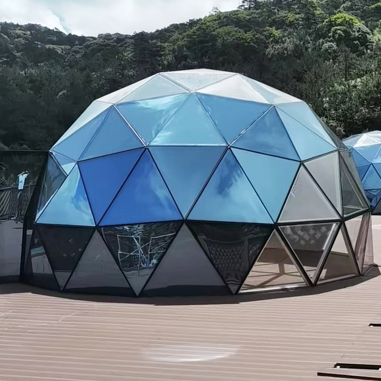 Luxury Aluminum Framework Geodesic Glass Dome House Tent with Glass Windows