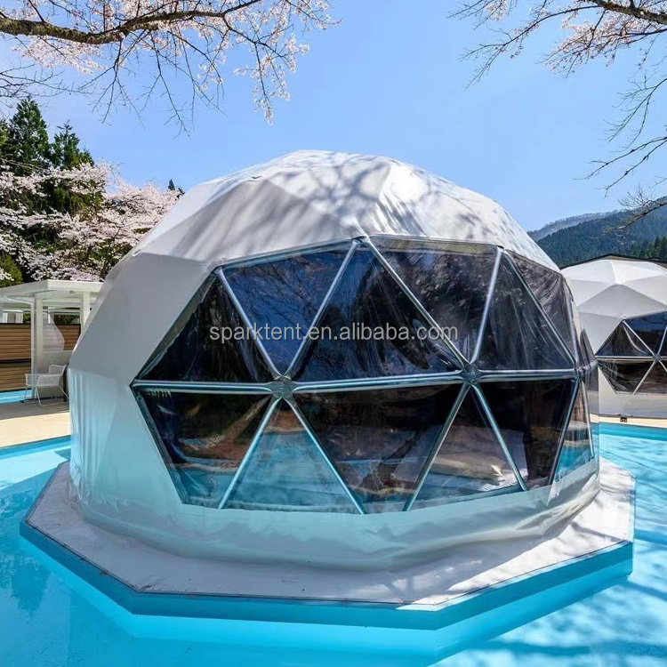 2024 New Long Life Span Glass Dome Tent with Glass Clear Part for Glamping House