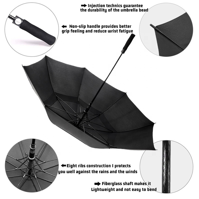 68 Inch Large Oversize Double Canopy Windproof Vented Golf Umbrella