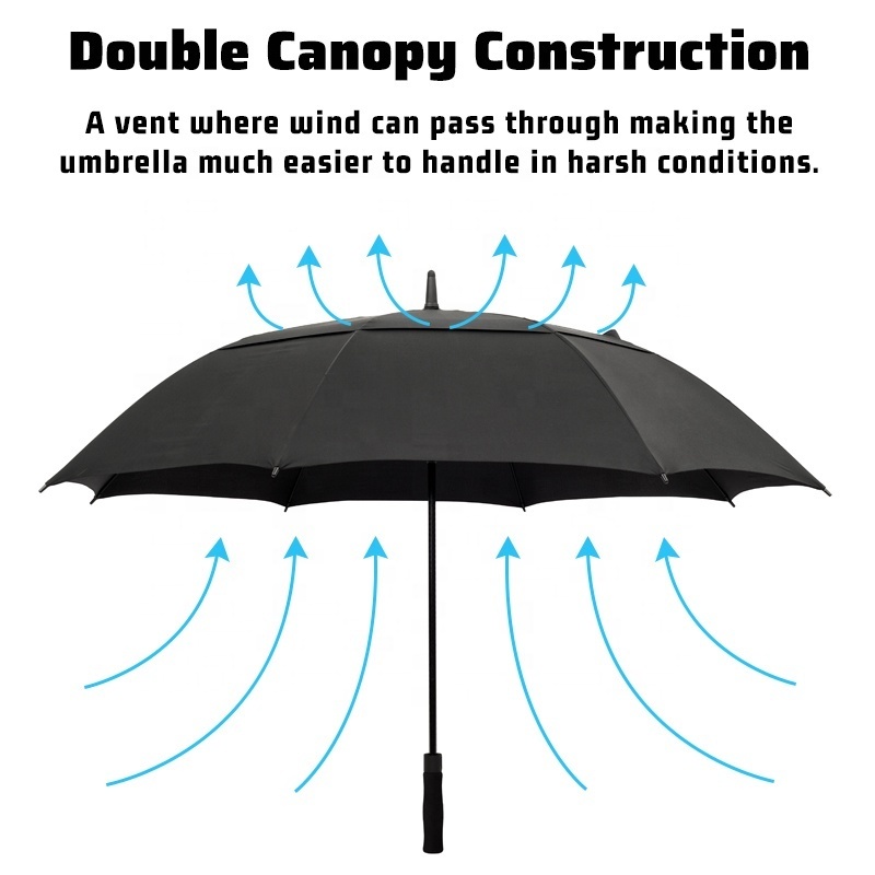 68 Inch Large Oversize Double Canopy Windproof Vented Golf Umbrella