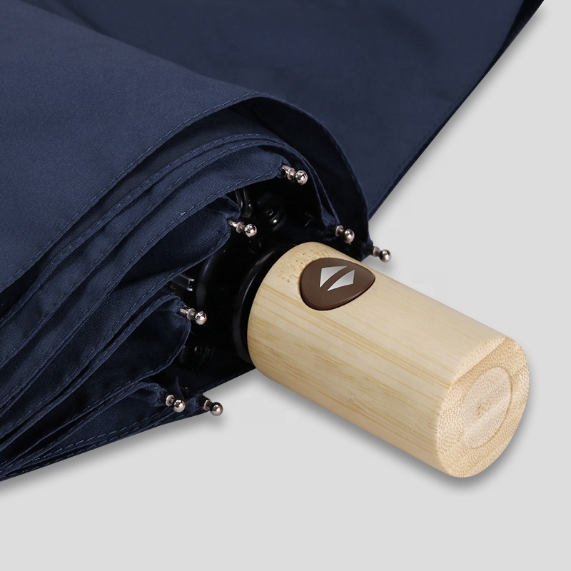 21inch lightweight bamboo handle folding automatic umbrellas windproof travel compact umbrella