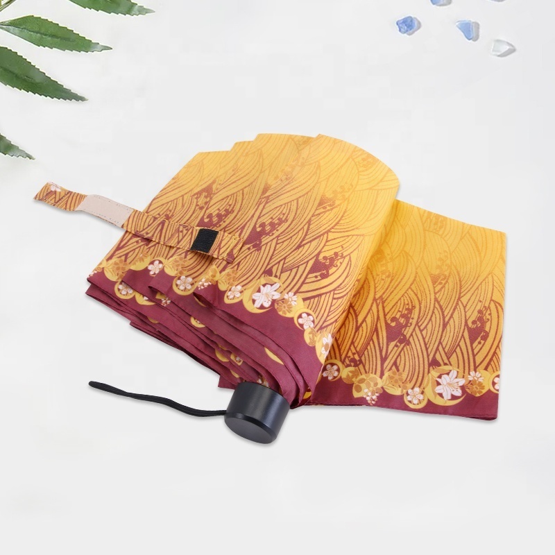 Digital sublimation printing Manual Open Small Portable Compact Travel  Folding Umbrella for women