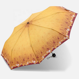 Digital sublimation printing Manual Open Small Portable Compact Travel  Folding Umbrella for women