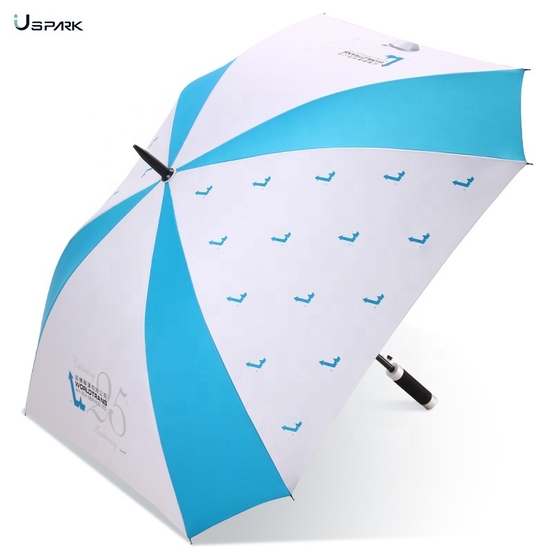 23inch 8ribs square shape sliver coating straight rain umbrella for promotion