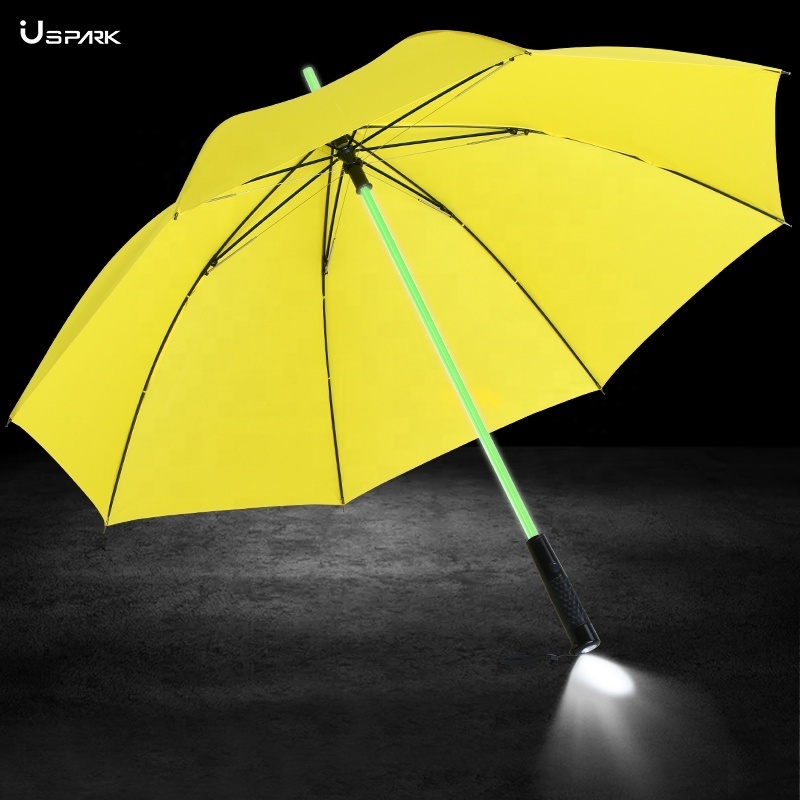 23inch Shaft Flash Straight Multi Color Light LED Umbrella For children kids holiday