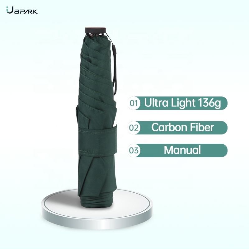 Newly Developed Folding Manual Windproof Compact Ultra Light Carbon Umbrella For Japan Korea Market