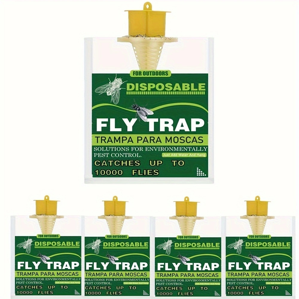 Disposable Bag Fly Trap, Catches Flies in Agricultural Areas with Non-Toxic Fast-Acting Fly Attractant