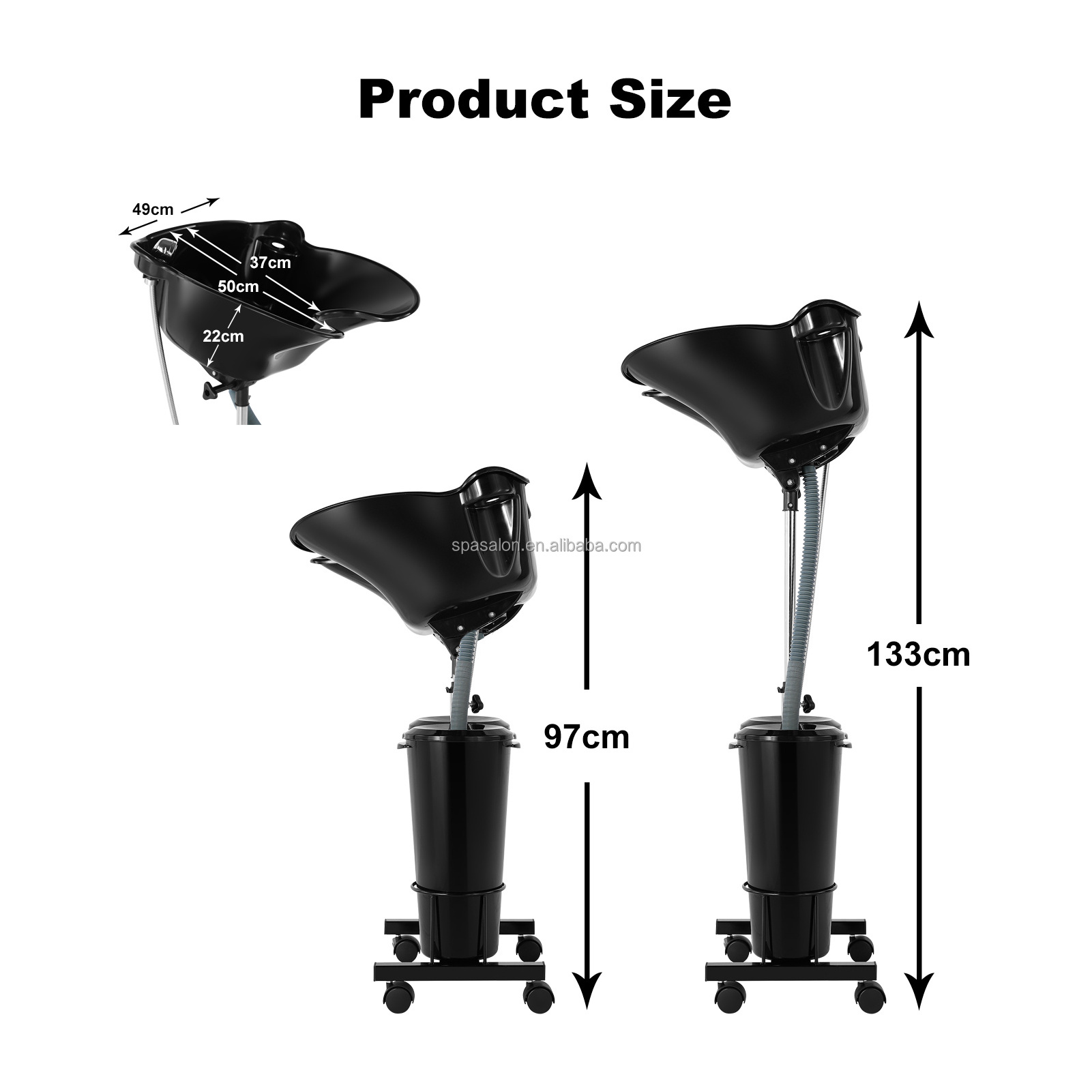 High quality shampoo basin for salon shampoo basin in a variety of colors black shampoo basin