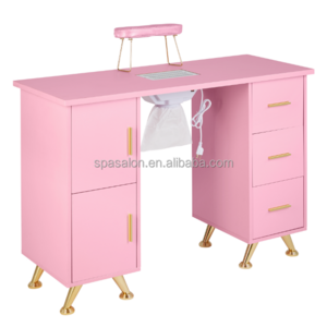 Wood Portable Folding Manicure Table with Modern Design Limited Time Offer Pink Beauty Salon Furniture