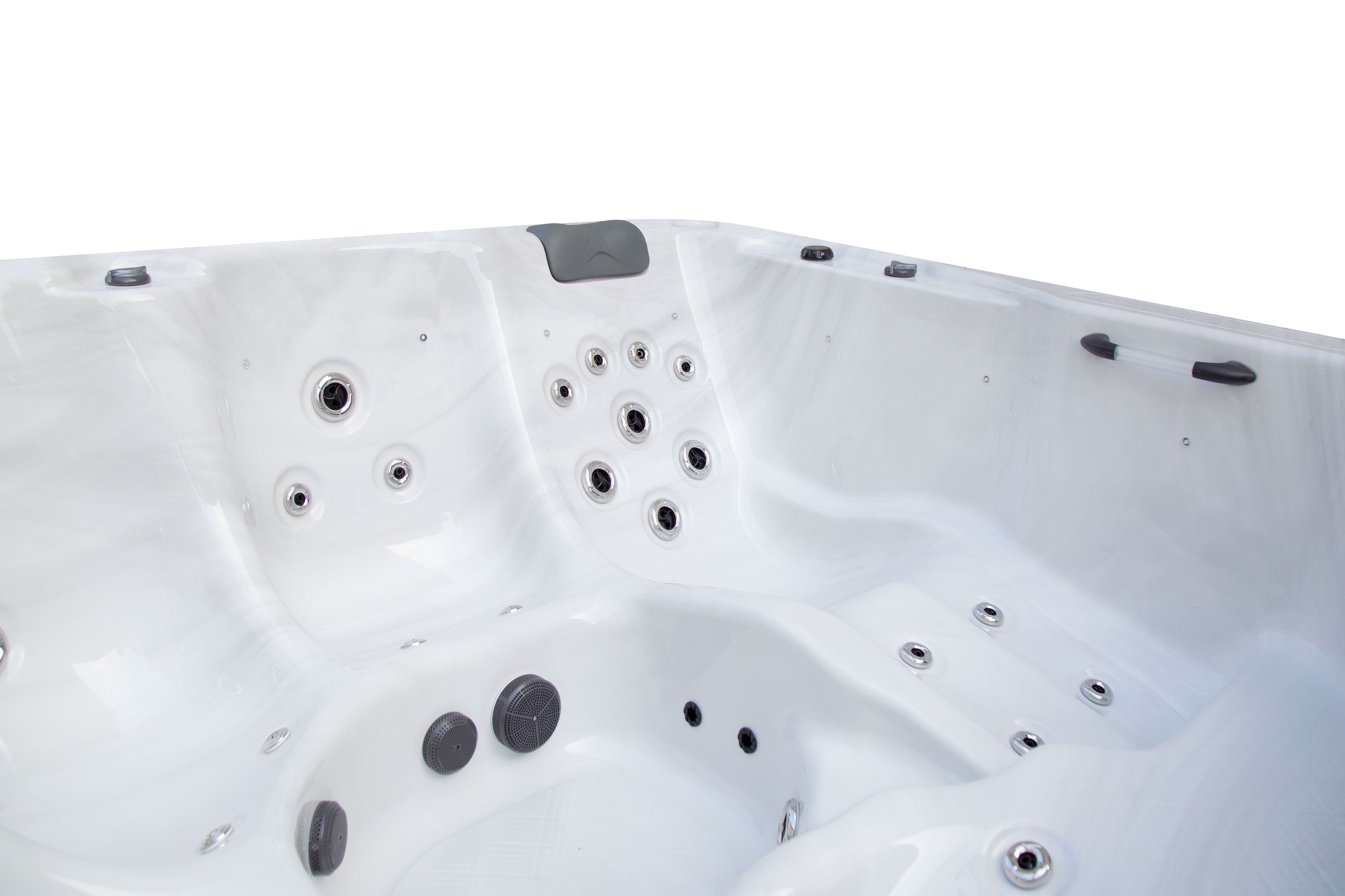 Modern LED Acrylic Bathtub with Stainless Steel Jet For Relaxation Innovative Luxury Family Hottub Spa Tubs